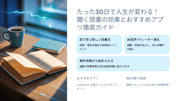 たった30日で人生が変わる！聞く読書の効果とメリット・デメリット