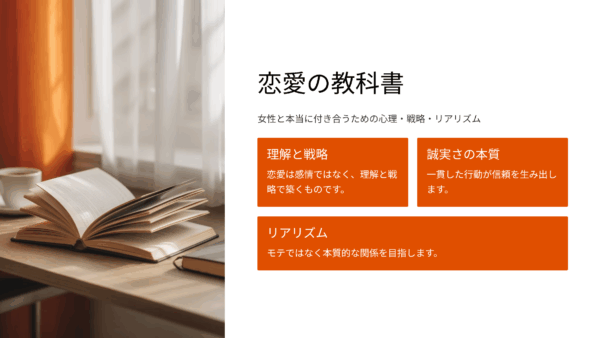 【正直レビュー】『恋愛の教科書』を読んで気づいた、“モテない理由”と“本当に付き合うための心理戦略”