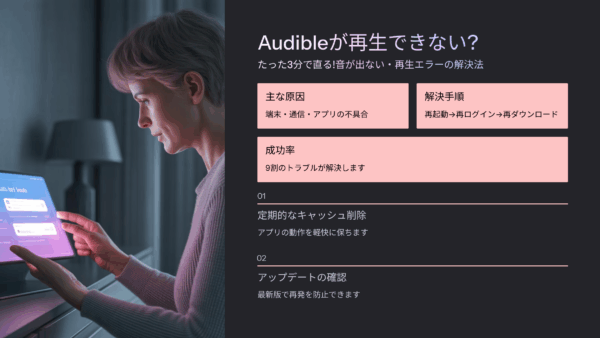 Audibleが再生できない？たった3分で直る！音が出ない・再生エラーの原因と対処法まとめ