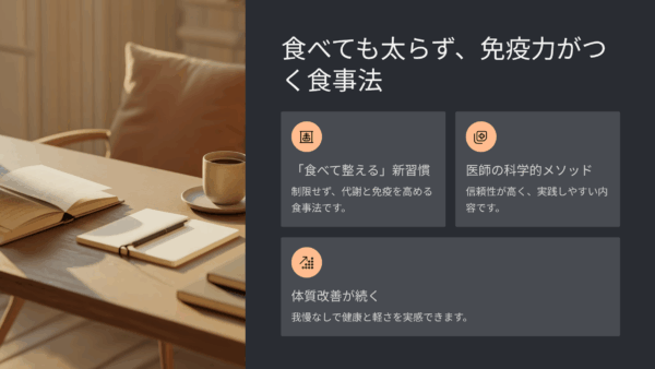 【口コミ検証】『食べても太らず、免疫力がつく食事法』を実践した感想レビュー｜1週間で感じた3つの変化