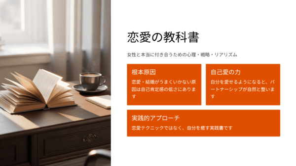 『自己肯定感からパートナーシップを変える方法』感想・レビュー｜愛されたいのに苦しい恋愛が変わる理由