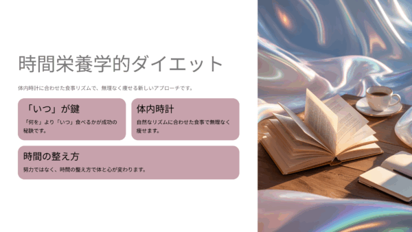 『時間栄養学的ダイエット』レビュー｜本当に食べる時間で痩せる？口コミと体験談から検証！