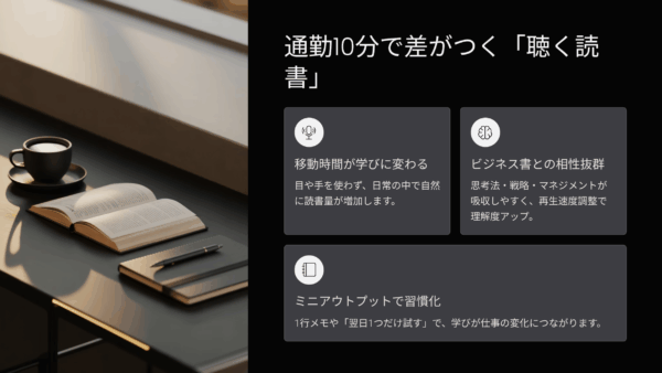ビジネス書×オーディオブック｜通勤10分で差がつく「聴く読書」完全ガイド