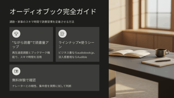 オーディオブック初心者向け完全ガイド｜口コミ・比較・使いこなし術まで徹底解説