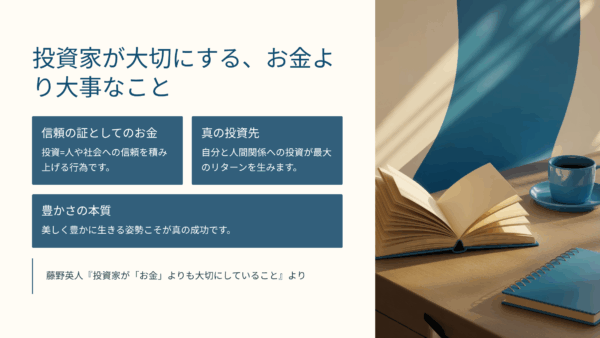 【口コミ・評判・レビュー】藤野英人『投資家が「お金」よりも大切にしていること』｜お金観が変わる一冊