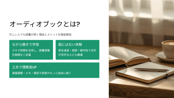 オーディオブックとは？忙しい人でも読書が続く理由とメリットを徹底解説