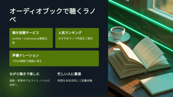 オーディオブックで聴くラノベ：人気おすすめランキング＆聴き放題サービス徹底ガイド