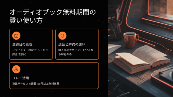 オーディオブック無料期間の賢い使い方｜損せず体験する全手順ガイド