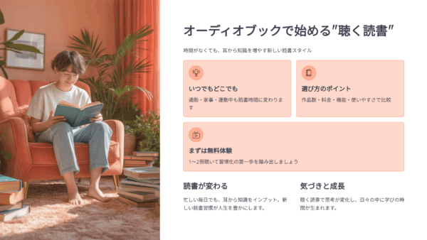 オーディオブック サブスクおすすめ比較｜口コミ・評判からわかる“聴く読書”の始め方