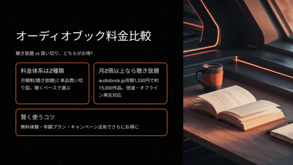 【徹底比較】オーディオブックの料金はいくら？月額・聴き放題・買い切りの違いを解説